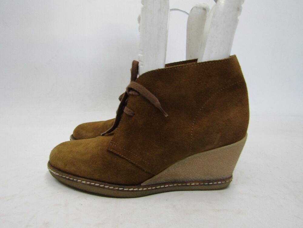 J Crew Womens Size 8 M Brown Suede Wedge Fashion Ankle Boots Bootie